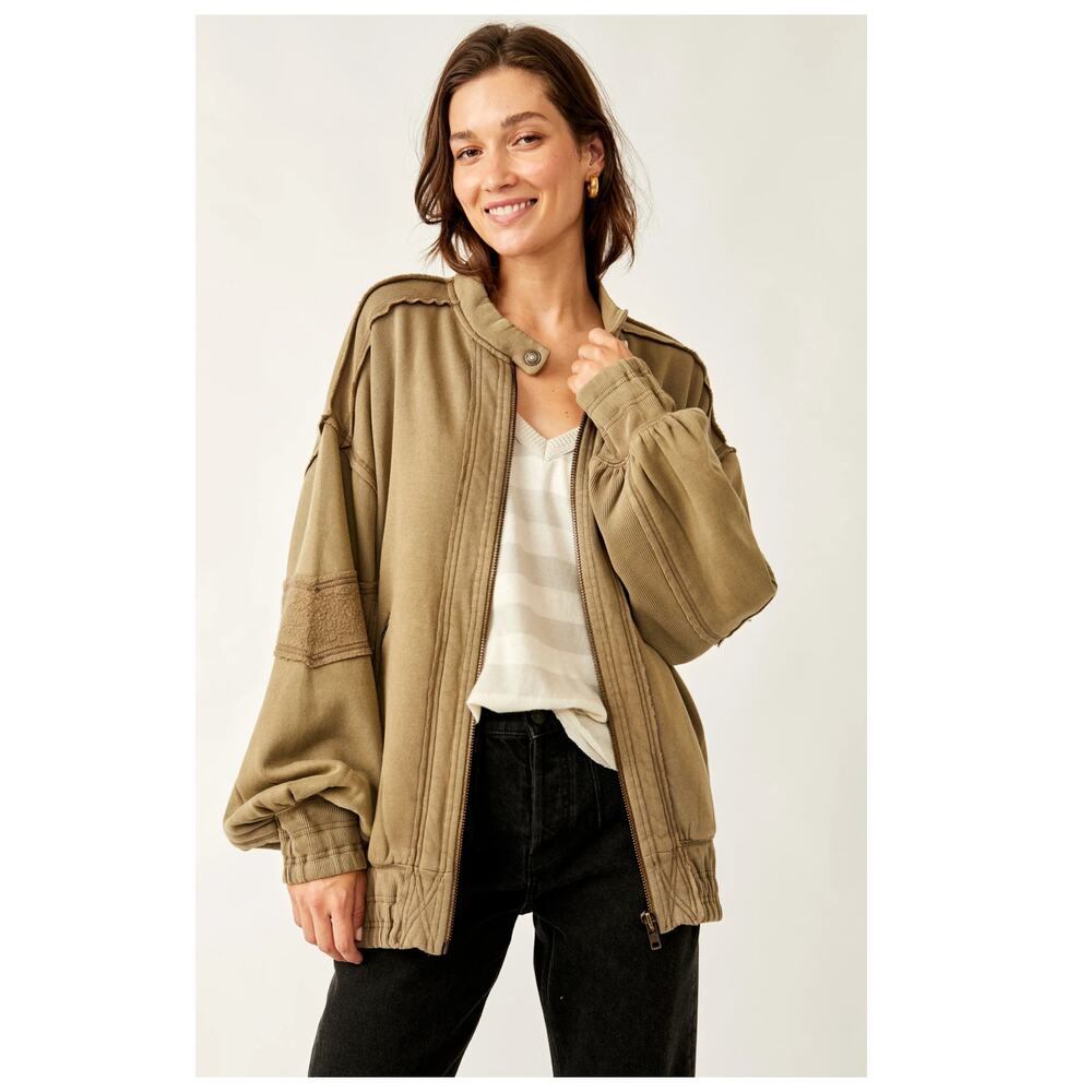new Free People Lou Moto Zip Jacket Size Small